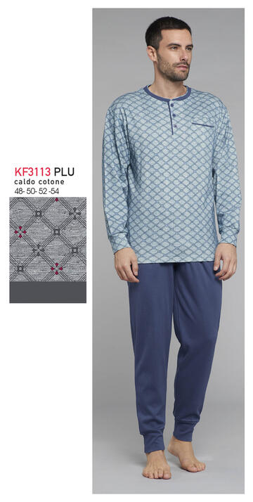 ART. KF3113 PLU- pigiama uomo interlock m/l kf3113 plu - Fratelli Parenti